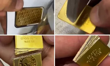Золото с подвохом: в сети обсуждают видео с фальшивым слитком