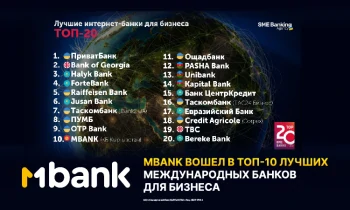 Кыргызстанский банк MBANK вошел в ТОП-10 лучших международных банков для бизнеса